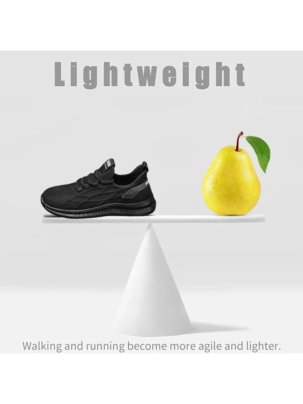 Men's Black Running Shoes Non Slip Athletic Fashion Lightweight Mesh Sneakers